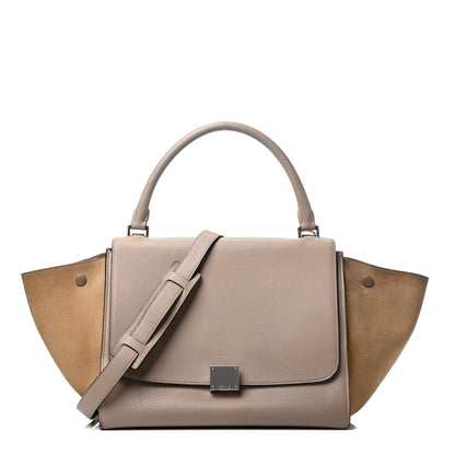 Celine Drummed Calfskin Suede Medium Trapeze Dune 1 of 9