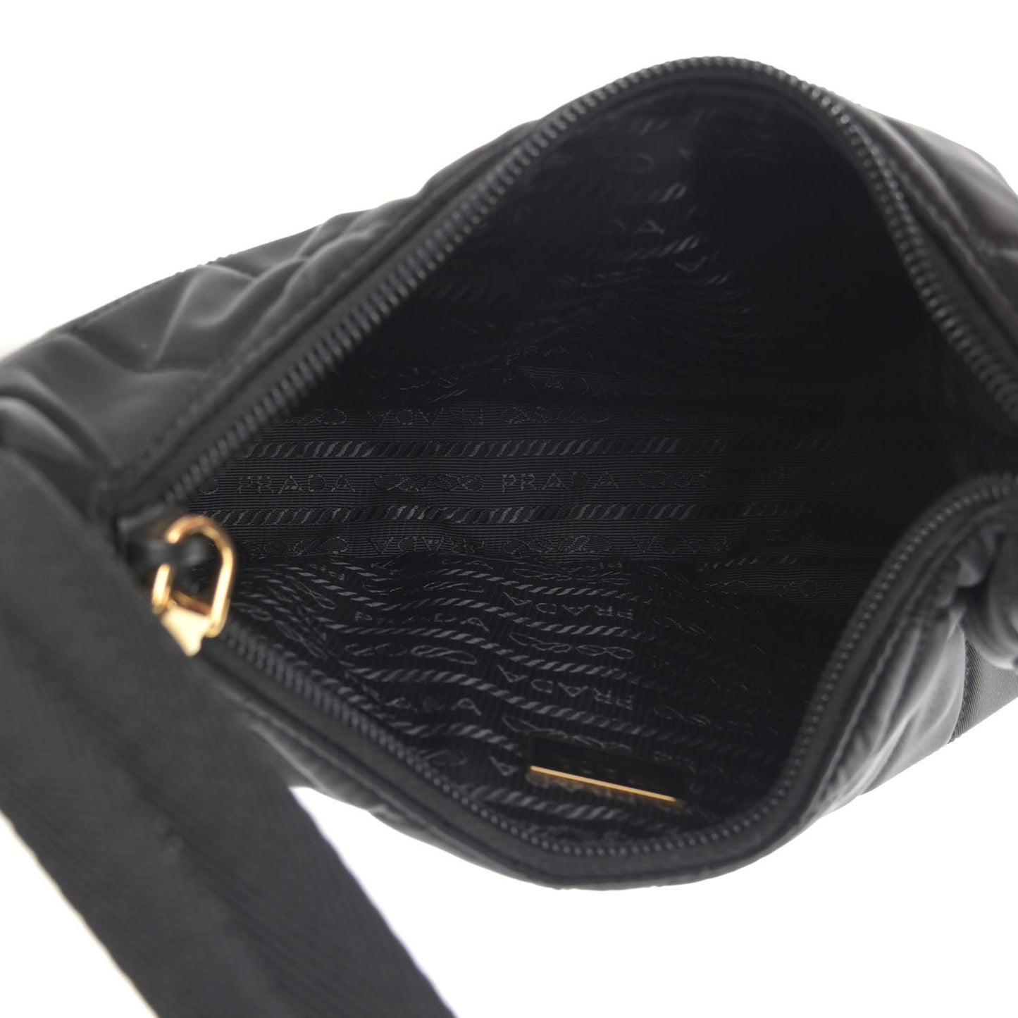 Tessuto Nylon Stitched Shoulder Bag Black