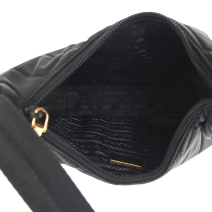 Prada Tessuto Nylon Stitched Shoulder Bag Black 5 of 12