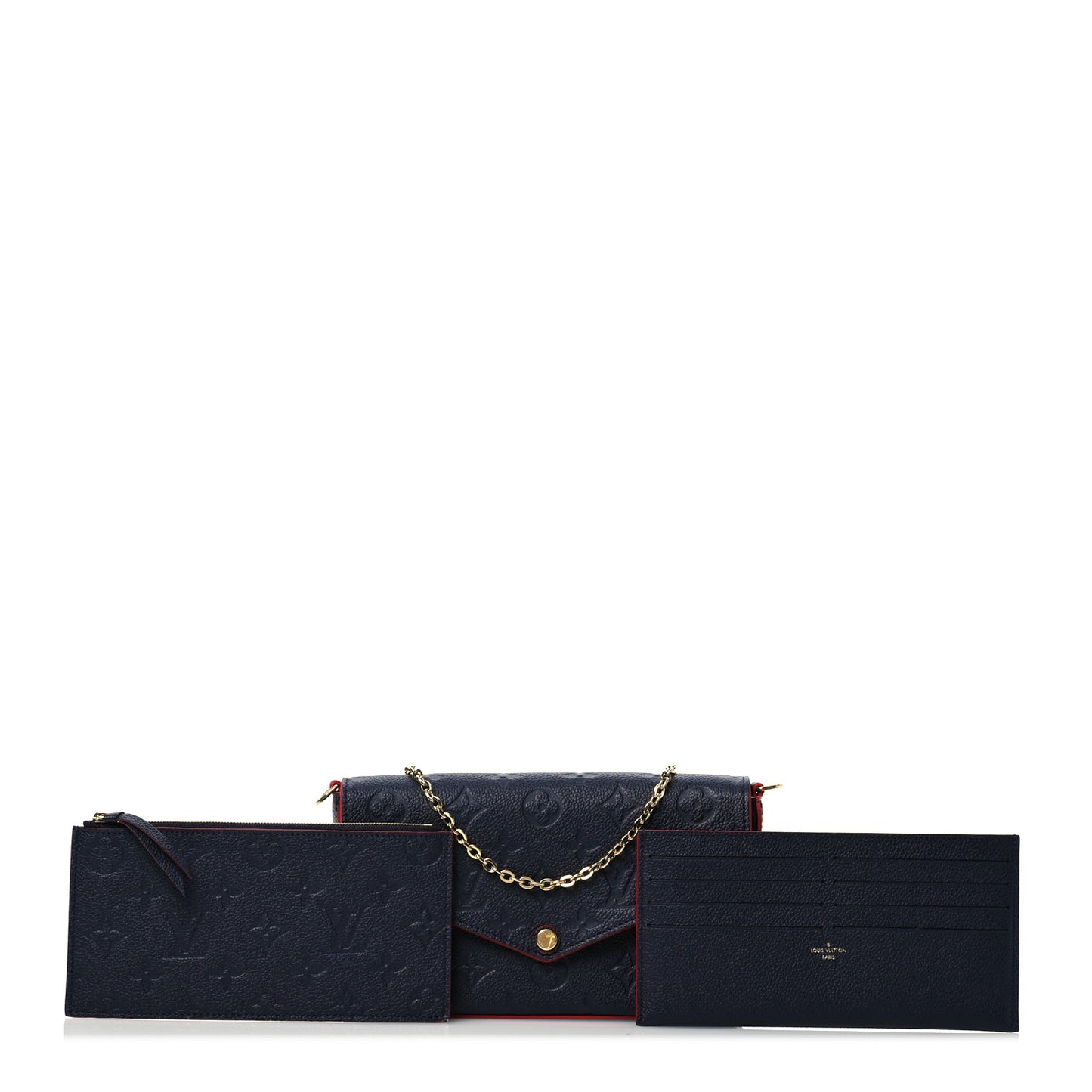 Empreinte Pochette Felicie Chain Wallet Marine Rouge