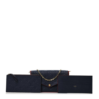 Louis Vuitton Empreinte Pochette Felicie Chain Wallet Marine Rouge 4 of 14