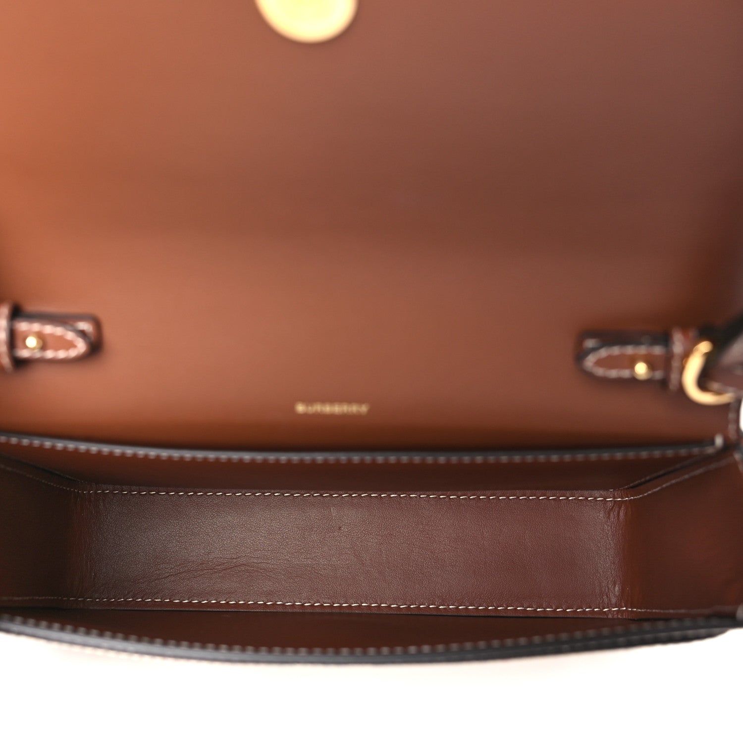 Burberry Calfskin Vintage Check Penny Bag Archive Beige Tan 5 of 8