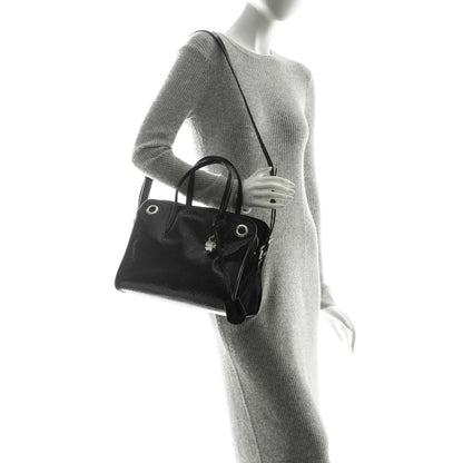 Alexander McQueen Patent Small Eyelet Padlock Skull Tote Black 2 of 7