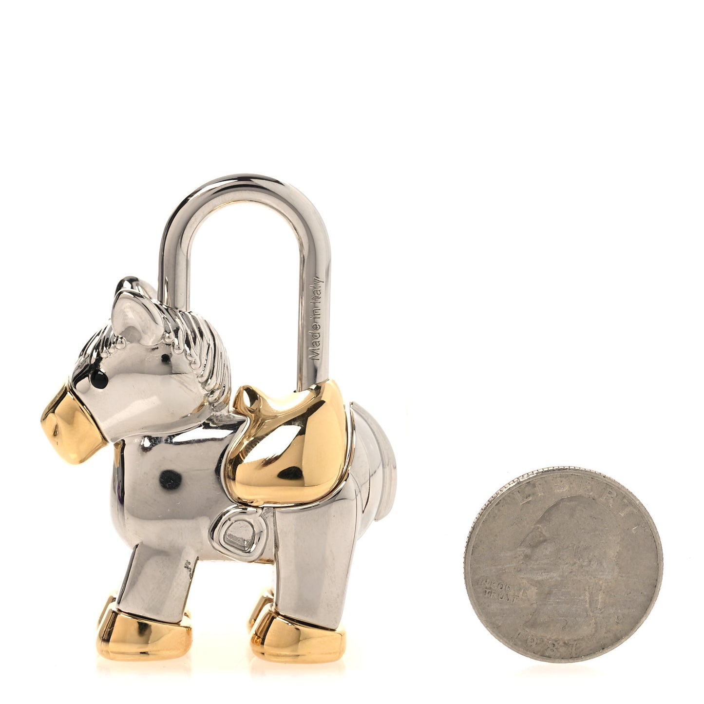 Metal Horse Lock Charm Silver Gold