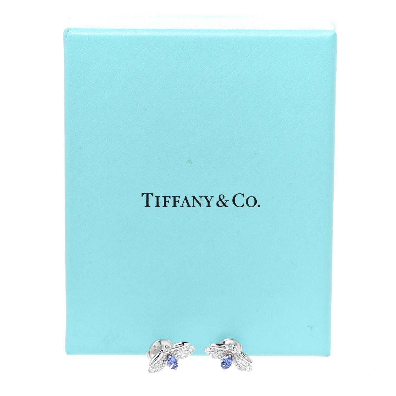 Tiffany Platinum Diamond Tanzanite Paper Flowers Firefly Earrings 6 of 6