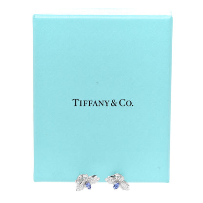 Tiffany Platinum Diamond Tanzanite Paper Flowers Firefly Earrings 6 of 6