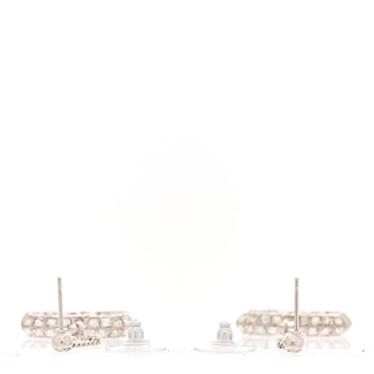 Chanel Baguette Crystal CC Drop Earrings Silver 3 of 4