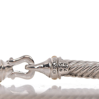 David Yurman Sterling Silver 18K Yellow Gold 5mm Cable Classic Buckle Bracelet 4 of 4
