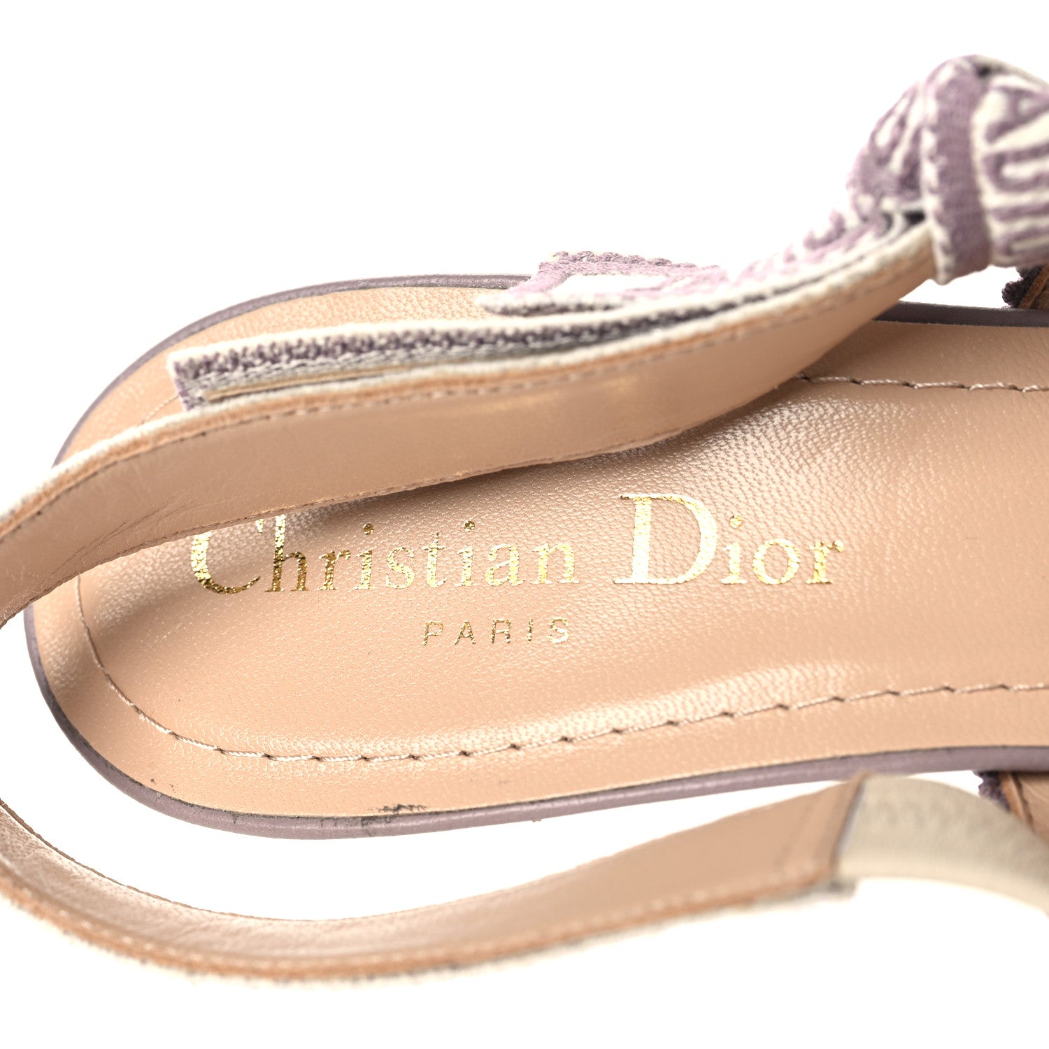Christian Dior Canvas Embroidered Voyage Cotton Ribbon J'Adior Slingback 65mm Pumps 38 Poudre Multicolor 9 of 9