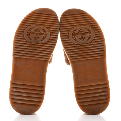 Gucci Canvas GG Monogram Angelina Platform Slide Sandals 40 Beige Ruggine 5 of 9