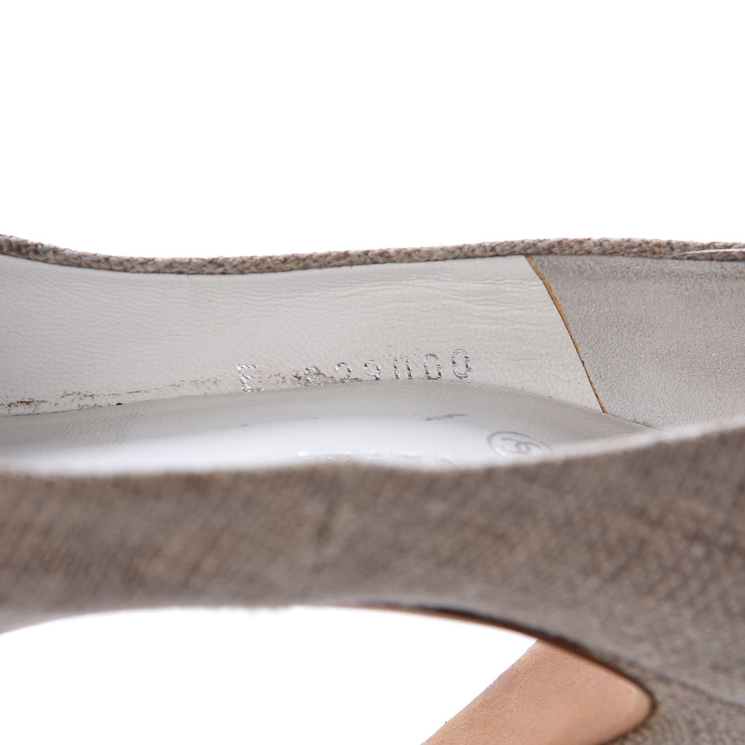 Chanel Linen Lambskin CC Chain Cap Toe Platform Pumps 40 Beige Fonce Black 11 of 11
