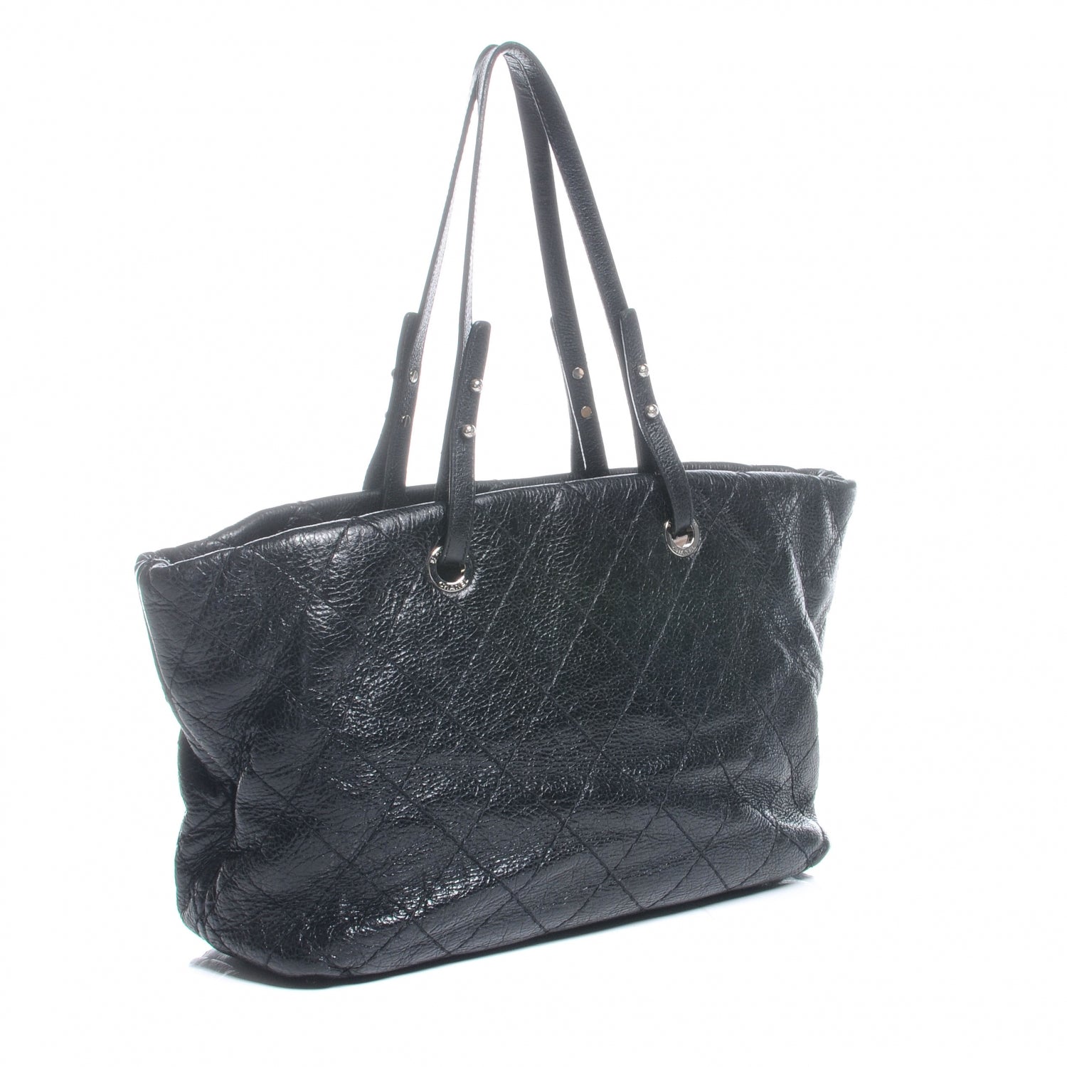 Chanel Glazed Calfskin Large On The Road Tote Black 3 of 8