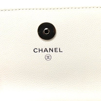 Chanel Caviar Quilted My Everything Belt Flap Card Holder White 6 of 10