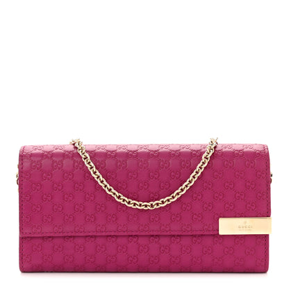 Gucci Soft Microguccissima Dice Chain Wallet Bright Bouganville 1 of 8