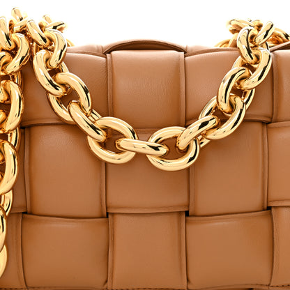 Bottega Veneta Lambskin Maxi Intreccio Padded Chain Cassette Crossbody Bag Caramel 8 of 11