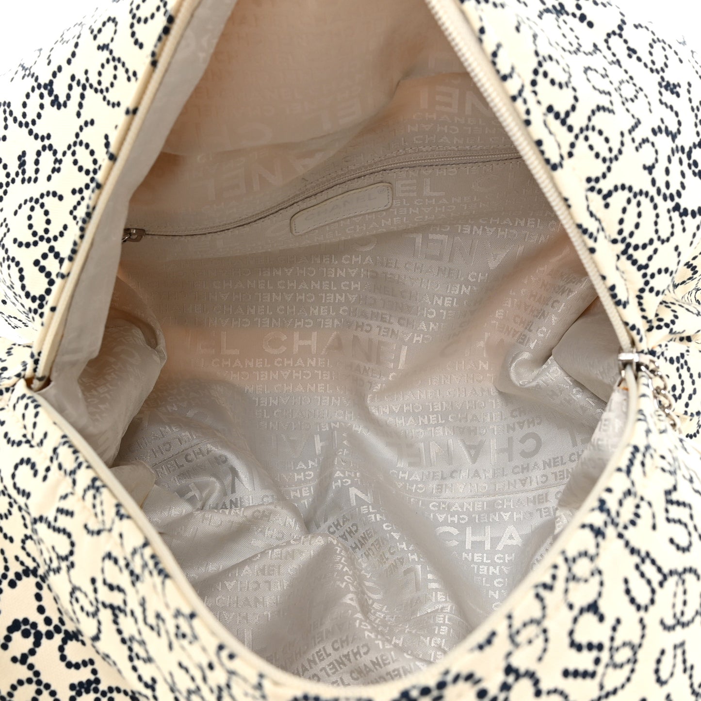 Canvas Logo CC Bowler Bag Ivory Black