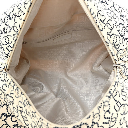Chanel Canvas Logo CC Bowler Bag Ivory Black 7 of 12