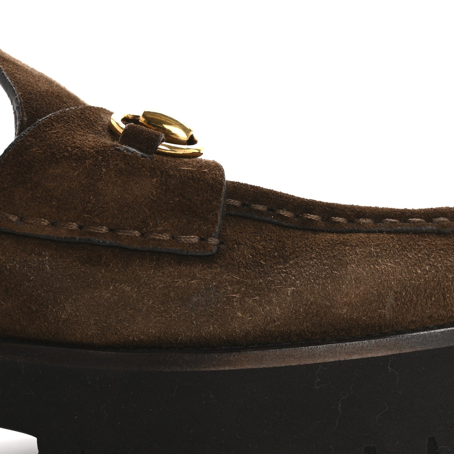Suede Horsebit Platform Mules 39 Washed Brown
