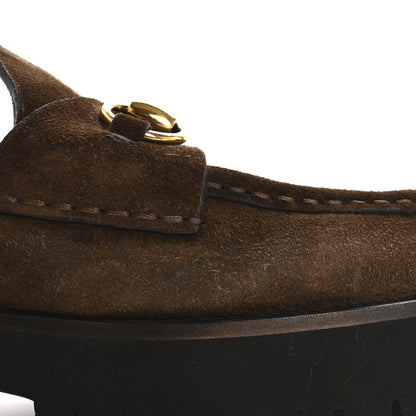 Gucci Suede Horsebit Platform Mules 39 Washed Brown 15 of 15