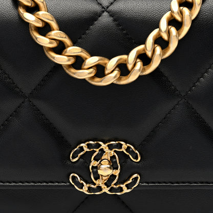 Chanel Lambskin Quilted Chanel 19 Wallet On Chain WOC Black 8 of 11
