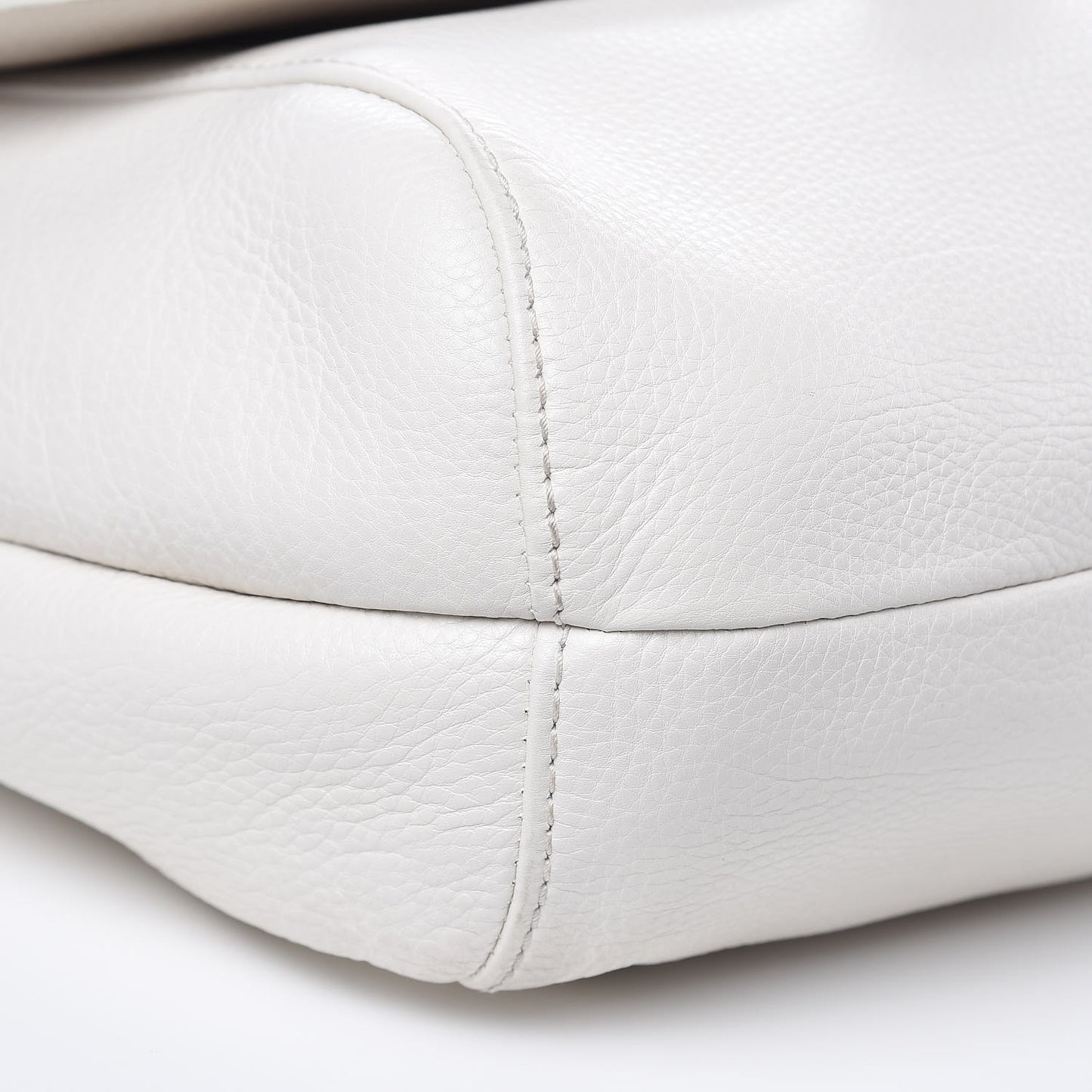 Calfskin Techno Horsebit Large Flap White