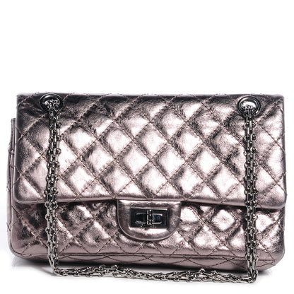 Chanel Aged Calfskin 2.55 Reissue 225 Flap Metallic Dark Silver 1 of 9