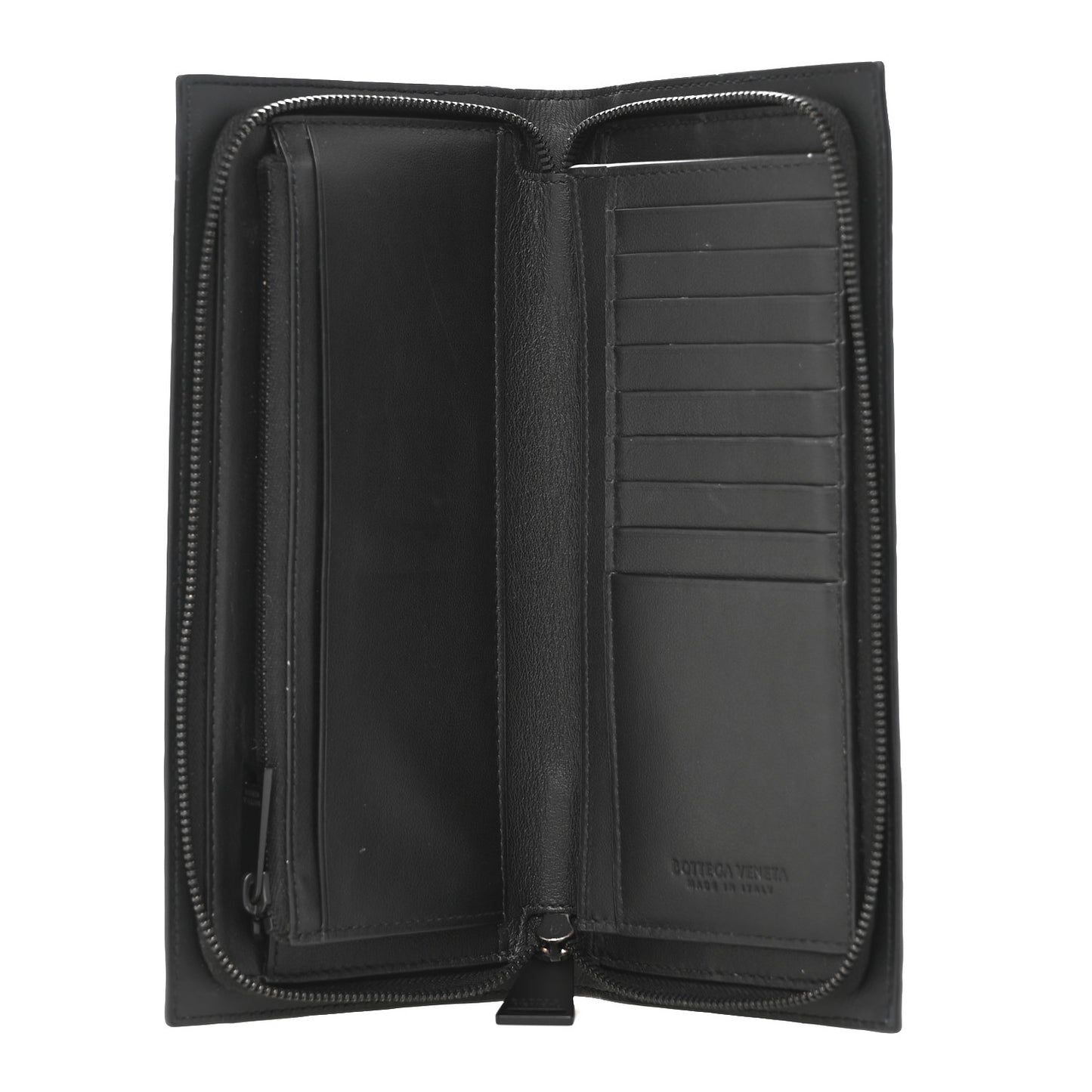 Nappa Intrecciato Zip Wallet Black