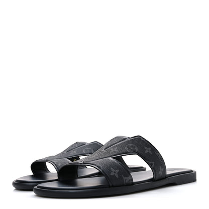 Louis Vuitton Monogram Eclipse Calfskin Mens LV Oasis Mules 12 Black 4 of 10