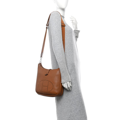 Hermes Taurillon Clemence Evelyne III PM Gold 2 of 13