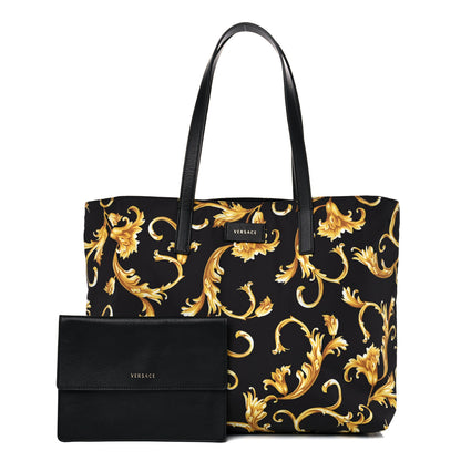 Versace Nylon Baroque Print Tote Black 1 of 10
