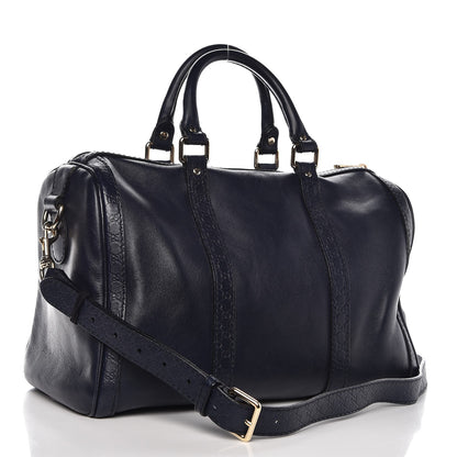 Gucci Calfskin Microguccissima Trim Medium Joy Boston Navy Blue 4 of 15
