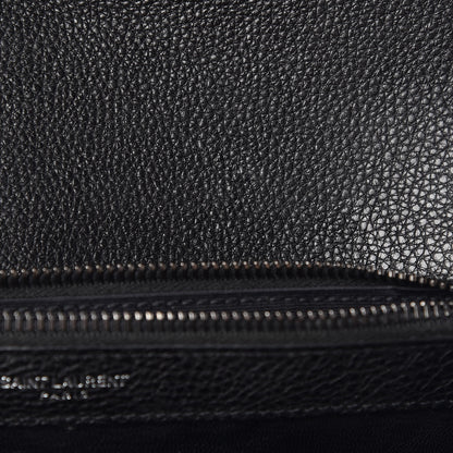 Saint Laurent Calfskin Mixed Matelasse Triquilt Large Monogram Envelope Satchel Black White 10 of 17