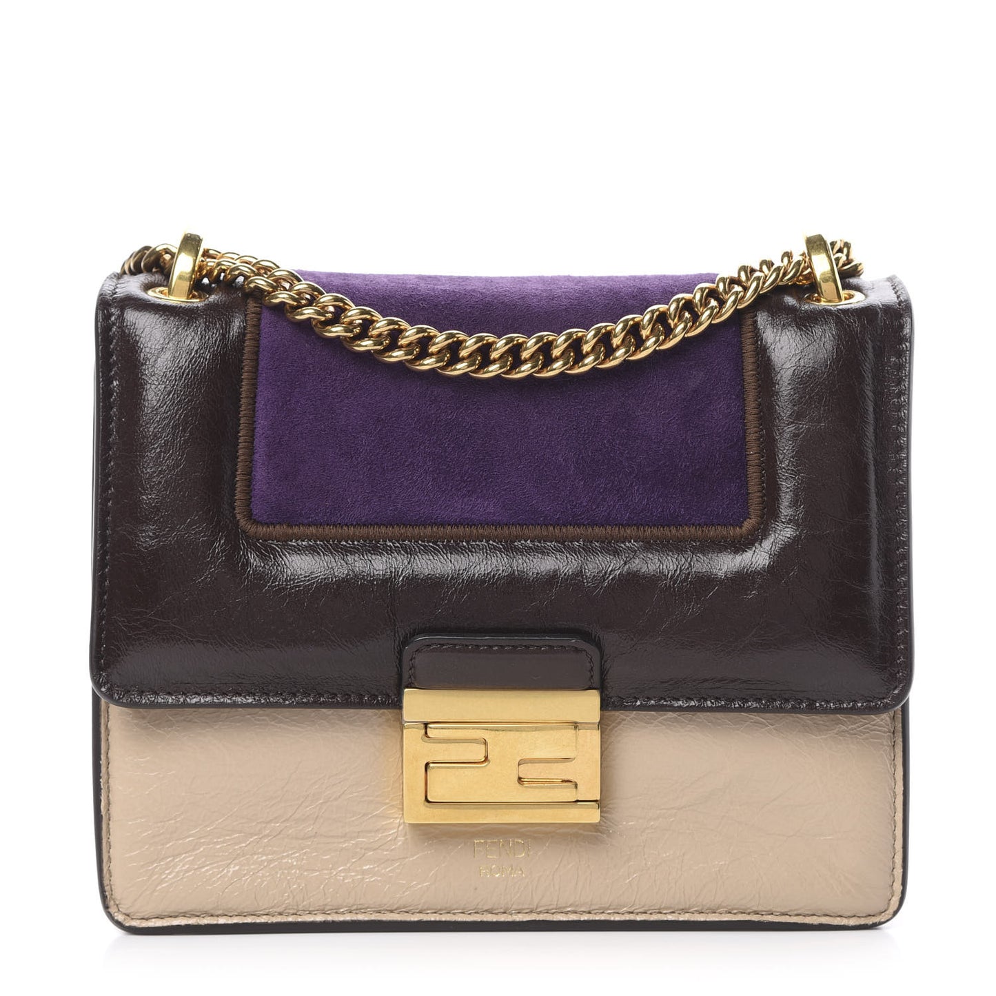 Agnello Old Shine Chamois Embossed Small Kan U Shoulder Bag Amido Viola Plus Multicolor