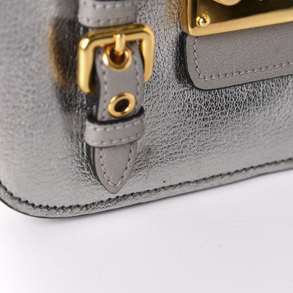 Miu Miu Metallic Goatskin Madras Crossbody Bag Chrome 10 of 12
