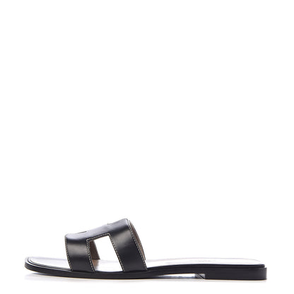 Hermes Box Calfskin Oran Sandals 41 Black 1 of 14