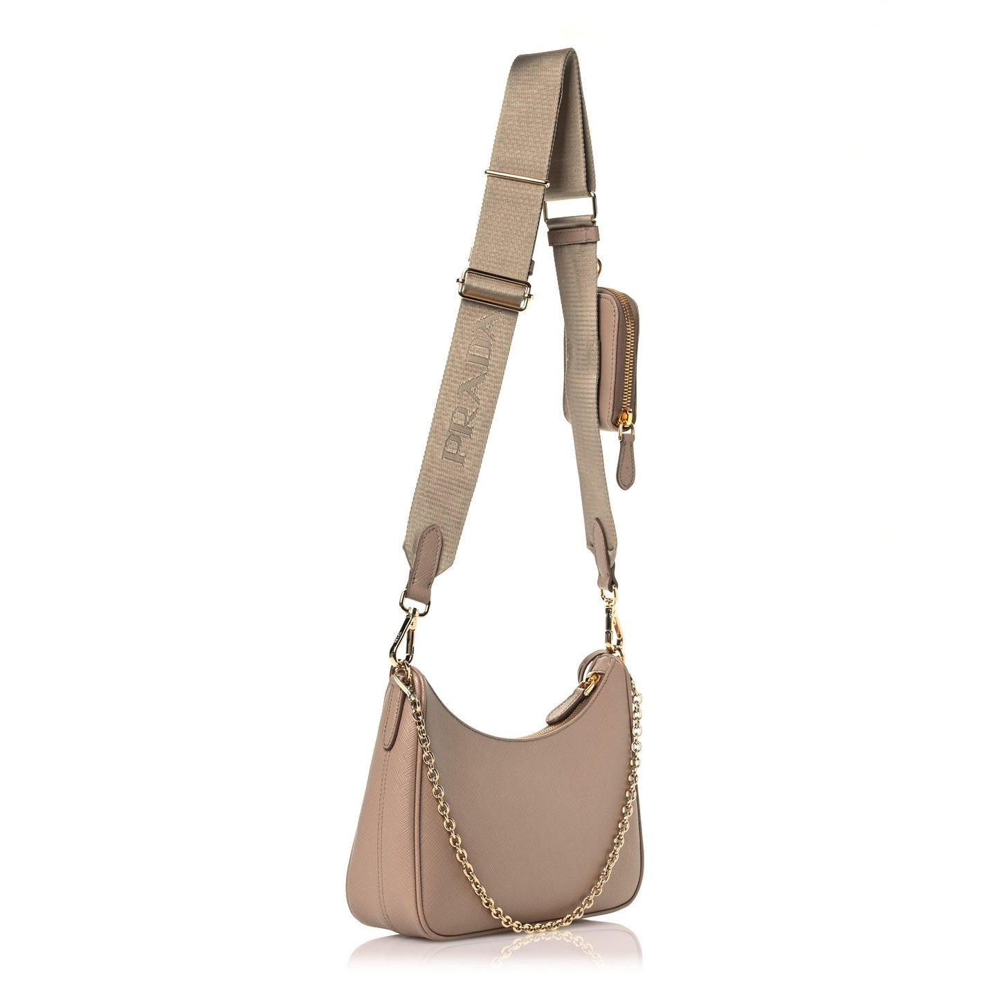 Saffiano Lux Re-Edition 2005 Shoulder Bag Cammeo