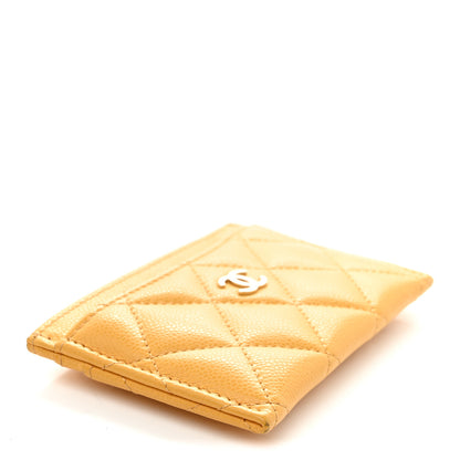 Chanel Caviar Quilted Card Holder Yellow 4 of 9