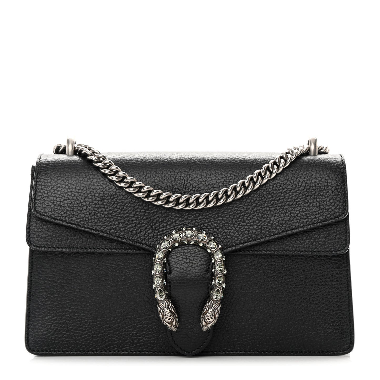 Pebbled Calfskin Small Dionysus Shoulder Bag Black