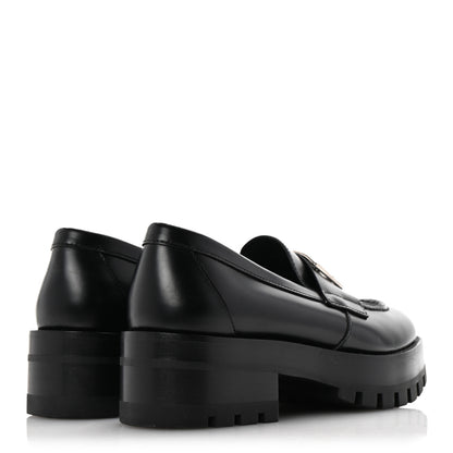 Chanel Calfskin Metal CC Loafers 36.5 Black 5 of 9