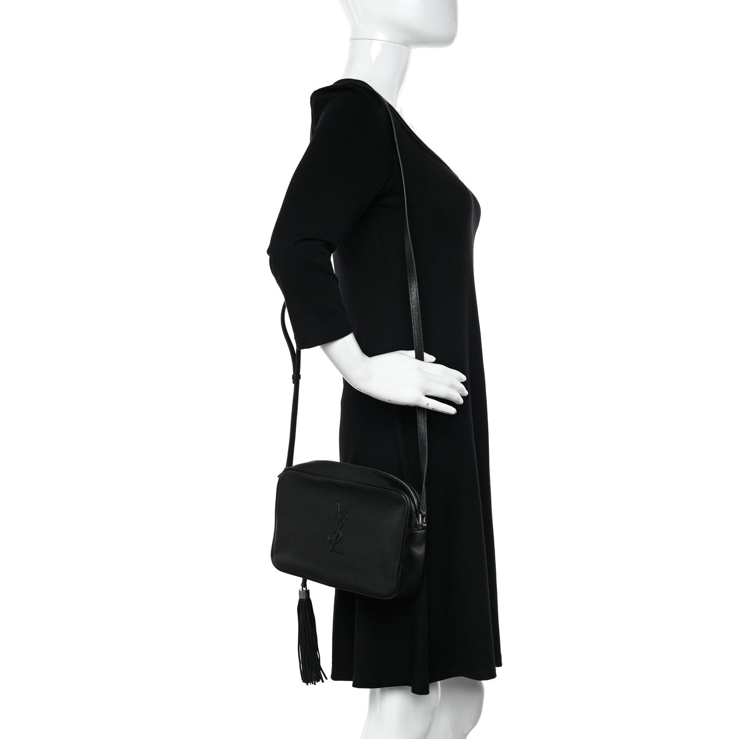 Lambskin Monogram Small Lou Camera Bag Black