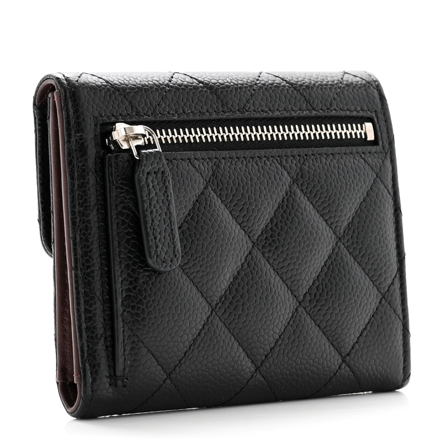 Chanel Caviar Quilted Compact Flap Wallet Black 3 of 8