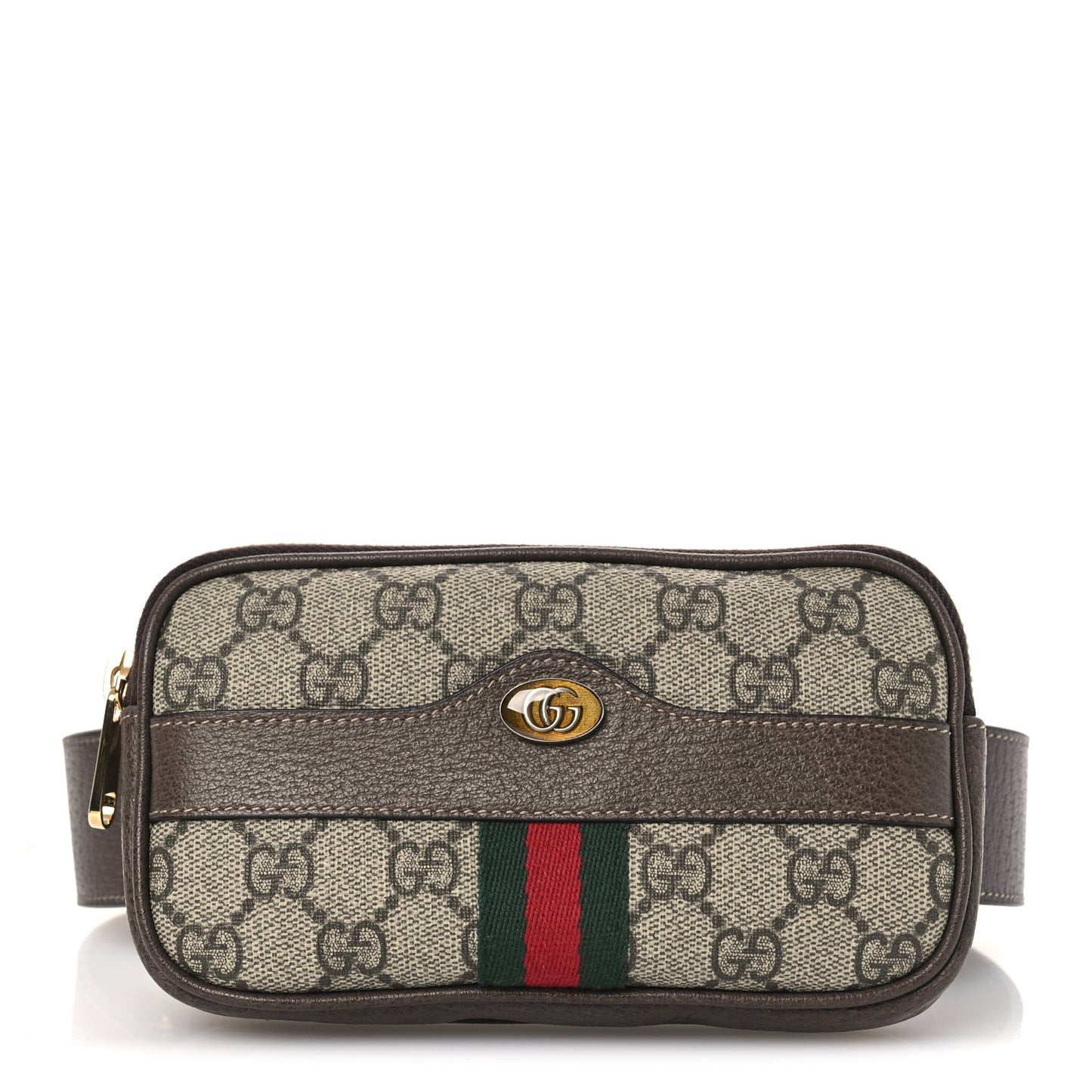 GG Supreme Monogram Ophidia Belted iPhone Case 95 38 Dark Brown