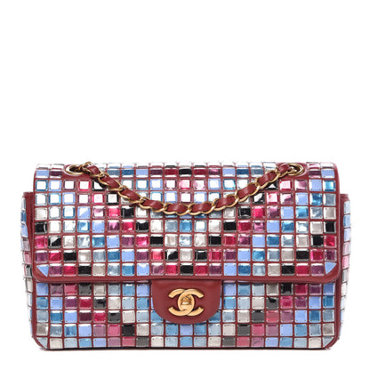 Chanel Lambskin Mosaic Medium Flap Red Multicolor 1 of 14