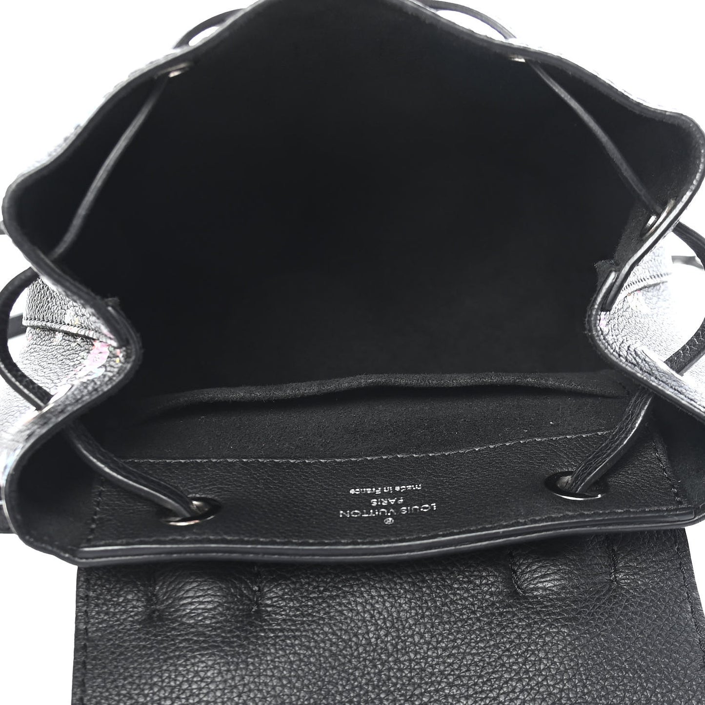 Calfskin Flower Lockme Mini Backpack Black Multicolor