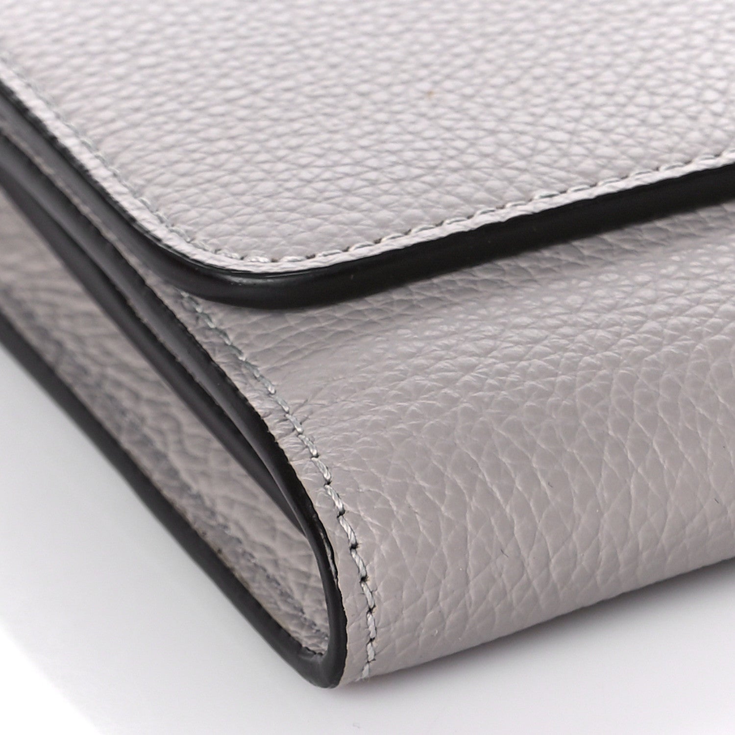Salvatore Ferragamo Calfskin City Wallet On Chain Rhinoceros 7 of 9