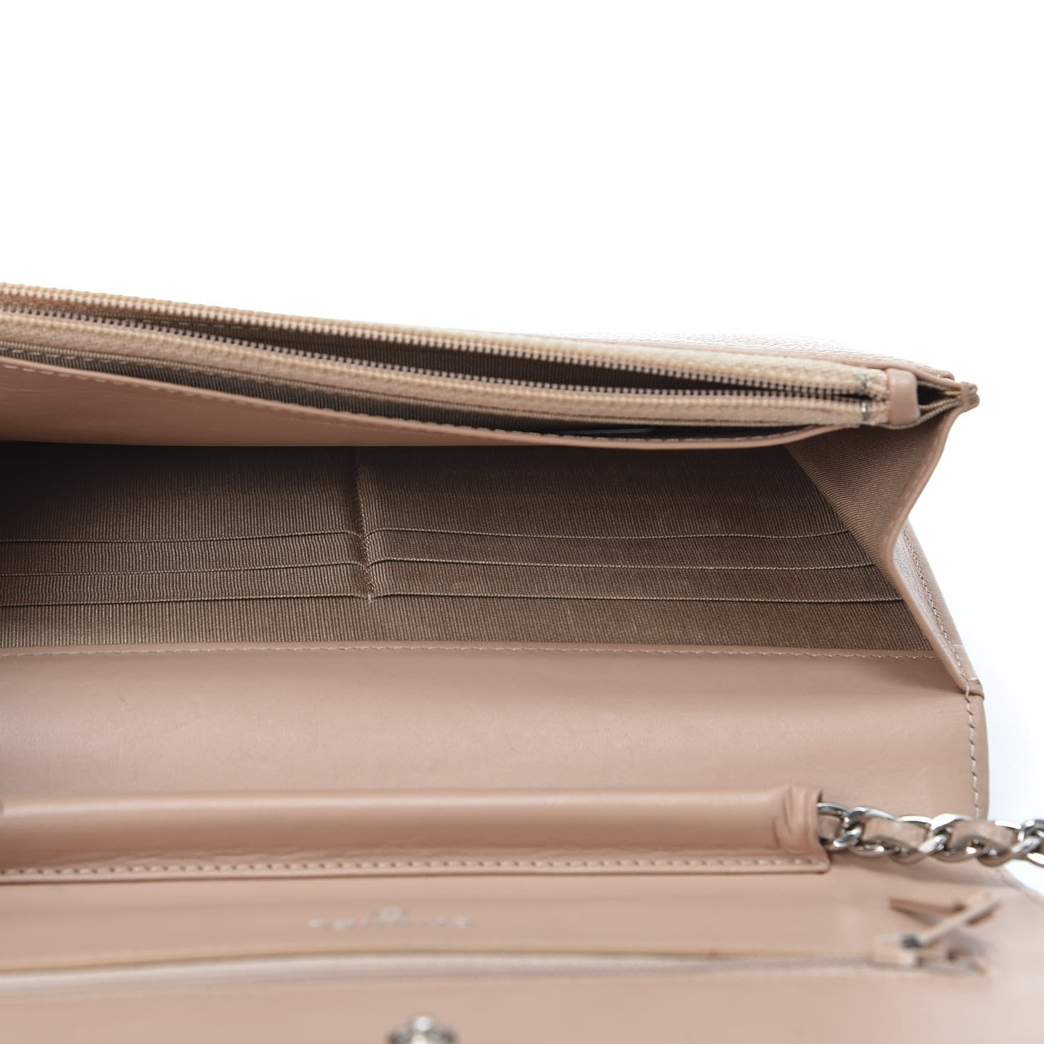 Chanel Caviar Timeless CC Wallet on Chain WOC Beige 4 of 12
