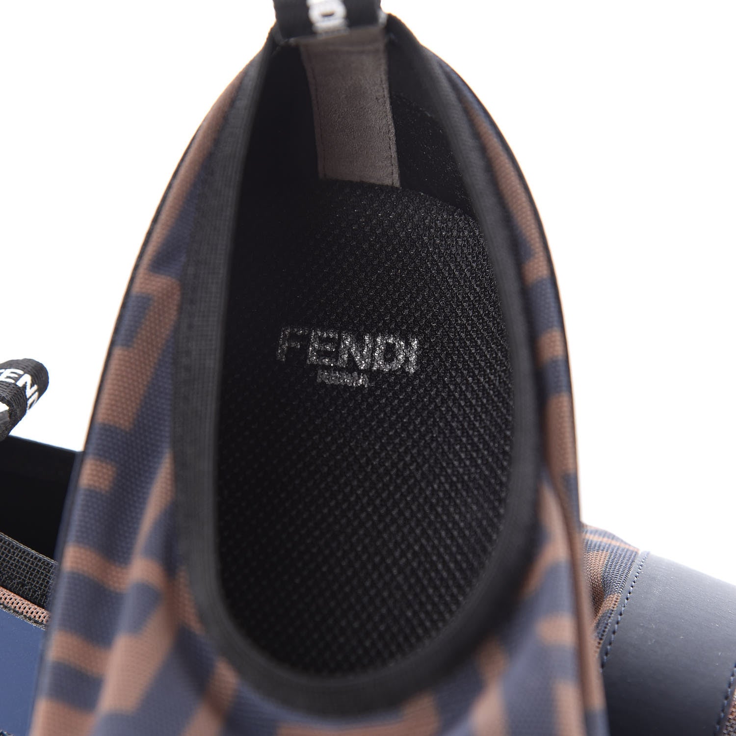 Fendi Technical Mesh Tulle Slip On Sneaker 35 Blue Tobacco 7 of 11