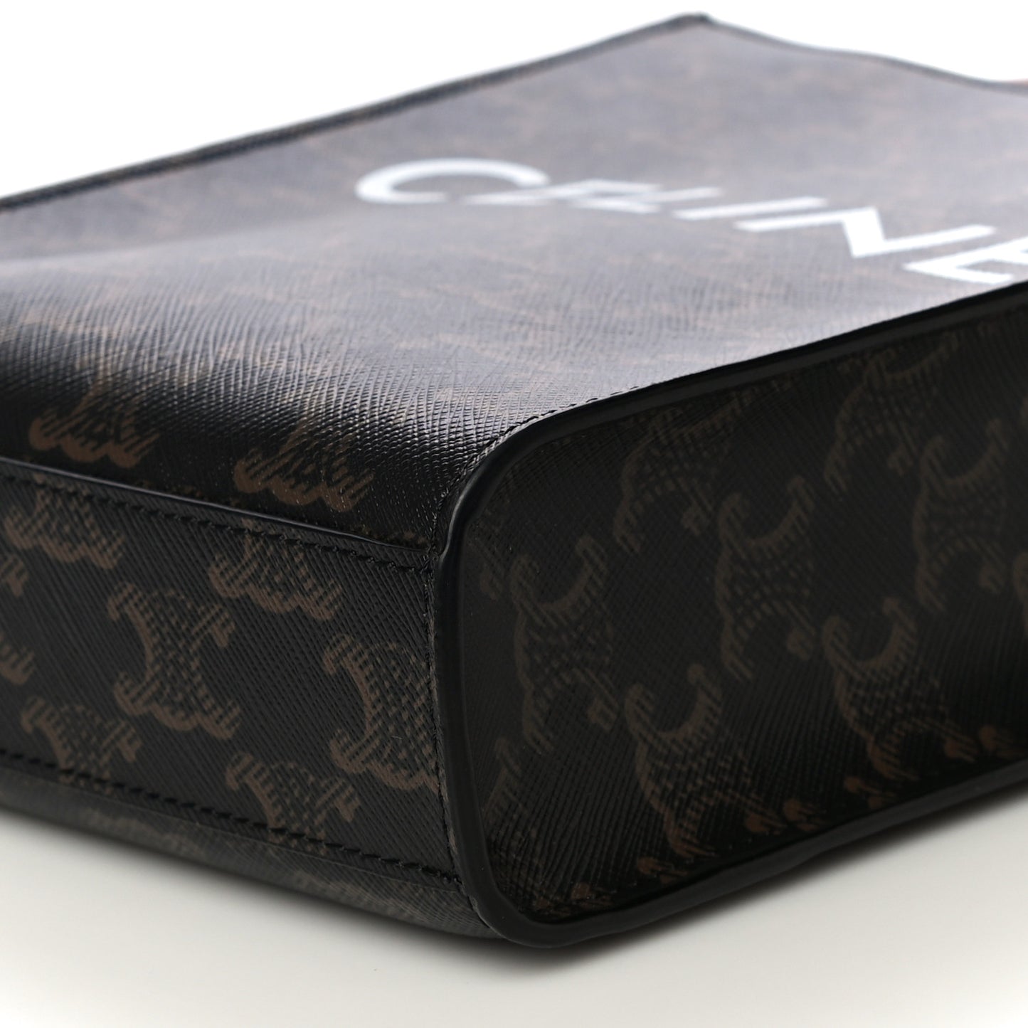 Triomphe Canvas Calfskin Mini Vertical Cabas Tan