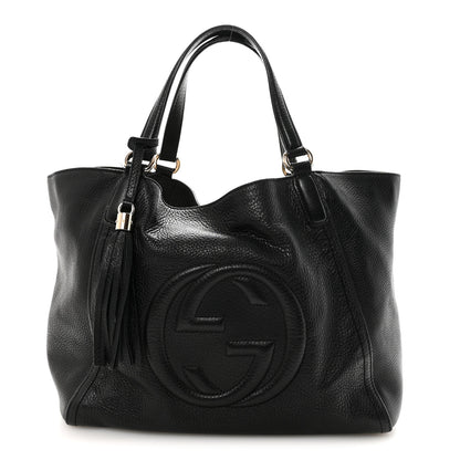 Gucci Pebbled Calfskin Medium Soho Shoulder Bag Black 1 of 10
