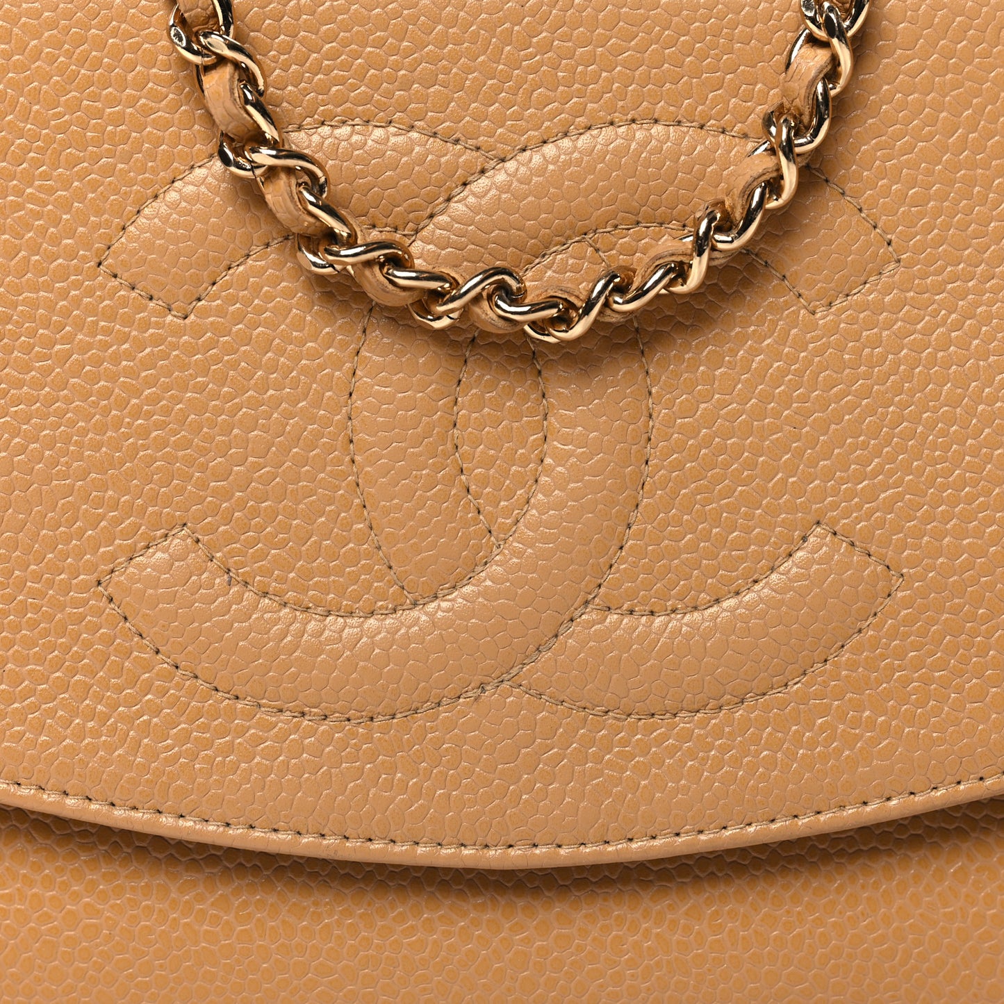 Caviar Timeless CC Wallet on Chain WOC Beige